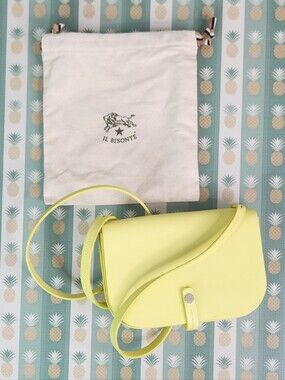 Il Bisonte Tondina Leather Crossbody Bag In Yellow